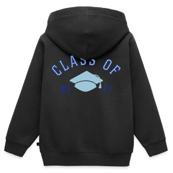 spread_class of 2017_2c - Kinder Premium Organic Zip Hoodie - Schwarz - Hinten - AI Model Kid Male (0cm)