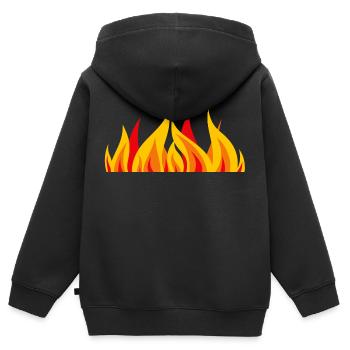 Fire - Kids Premium Organic Zip-up Hoodie - black - Back - AI Model Kid Male (0cm)