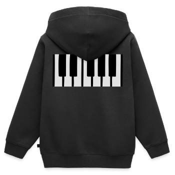 piano - Kinder Premium Organic Zip Hoodie - Schwarz - Hinten - AI Model Kid Male (0cm)