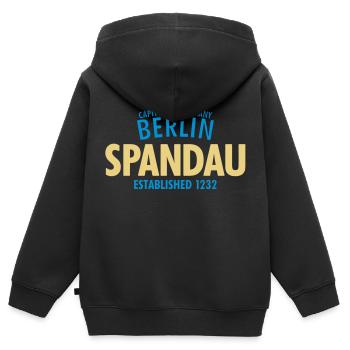 Capitol Of Germany Berlin - Spandau Established - Kinder Premium Organic Zip Hoodie - Schwarz - Hinten - AI Model Kid Male (0cm)