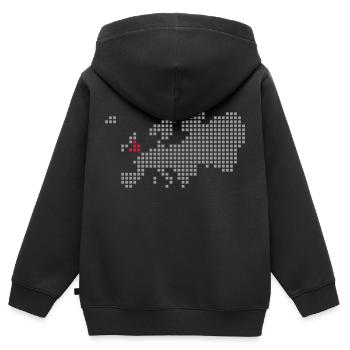 Angleterre - Sweat Premium à capuche zippé enfant bio - noir - Dos - AI Model Kid Male (0cm)