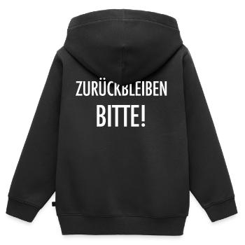 Zurückbleiben bitte! U-Bahn Berlin Geschenk - Kinder Premium Organic Zip Hoodie - Schwarz - Hinten - AI Model Kid Male (0cm)