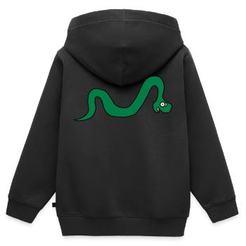 Funny Snake - Kinder Premium Organic Zip Hoodie - Schwarz - Hinten - AI Model Kid Male (0cm)