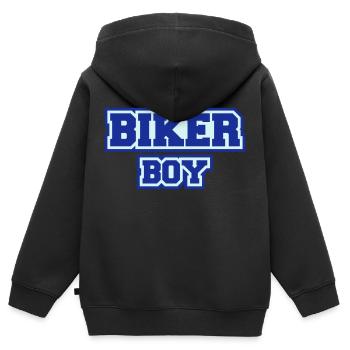 Biker Boy - Kids Premium Organic Zip-up Hoodie - black - Back - AI Model Kid Male (0cm)