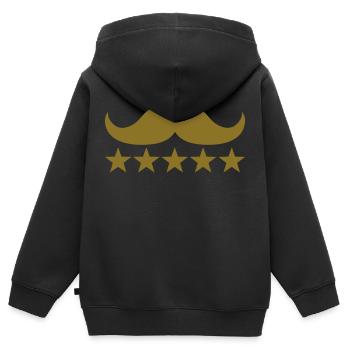 Moustache - Sweat Premium à capuche zippé enfant bio - noir - Dos - AI Model Kid Male (0cm)