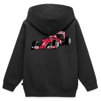 - Rennauto - Motorsport - Kinder Premium Organic Zip Hoodie - Schwarz - Hinten - AI Model Kid Male (0cm)