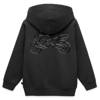 motorcycle art stylized - Kids Premium Organic Zip-up Hoodie - black - Back - AI Model Kid Male (0cm)
