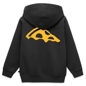 Tranche de pizza au fromage - Sweat Premium à capuche zippé enfant bio - noir - Dos - AI Model Kid Male (0cm)