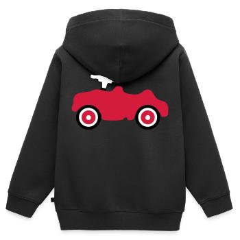 jouet voiture enfants amusement rouleau bambin bebe - Sweat Premium à capuche zippé enfant bio - noir - Dos - AI Model Kid Male (0cm)
