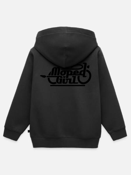 Moped Girl / Mopedgirl (V1) - Kinder Premium Organic Zip Hoodie - Schwarz