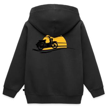 Fahrzeug - Schwalbe Sonne - Kinder Premium Organic Zip Hoodie - Schwarz - Hinten - AI Model Kid Male (0cm)