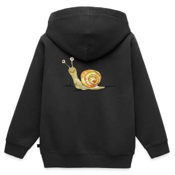 Lustige Schnecke - Kinder Premium Organic Zip Hoodie - Schwarz - Hinten - AI Model Kid Male (0cm)