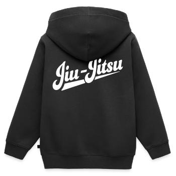 jiu-jitsu - Sweat Premium à capuche zippé enfant bio - noir - Dos - AI Model Kid Male (0cm)