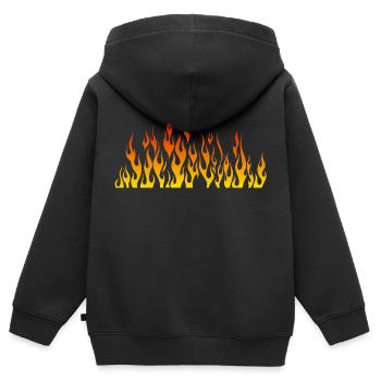 flame flame fire - Kids Premium Organic Zip-up Hoodie - black - Back - AI Model Kid Male (0cm)