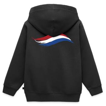 NETHERLANDS NATIONAL FLAG - Kids Premium Organic Zip-up Hoodie - black - Back - AI Model Kid Male (0cm)