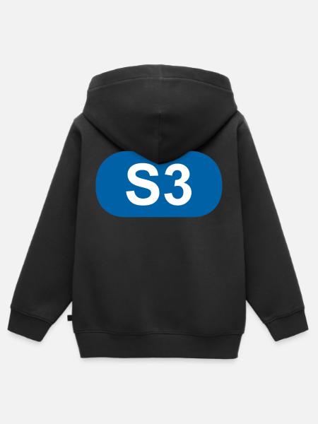 S-Bahn Berlin S3 - Kinder Premium Organic Zip Hoodie - Schwarz