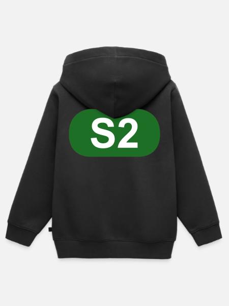 S-Bahn Berlin S2 - Kinder Premium Organic Zip Hoodie - Schwarz