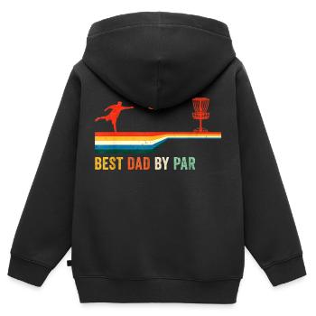Best Dad By Par Disc GolfGolfing Golfer Gift Disk - Kinder Premium Organic Zip Hoodie - Schwarz - Hinten - AI Model Kid Male (0cm)