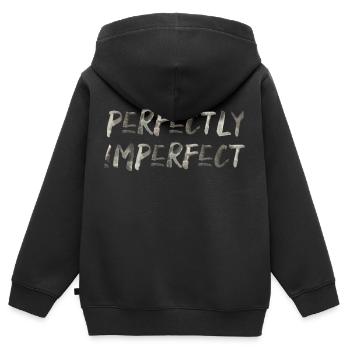 perfect imperfect English saying Perfect - Kids Premium Organic Zip-up Hoodie - black - Back - AI Model Kid Male (0cm)