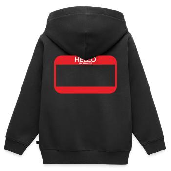 balise de nom vide - Sweat Premium à capuche zippé enfant bio - noir - Dos - AI Model Kid Male (0cm)