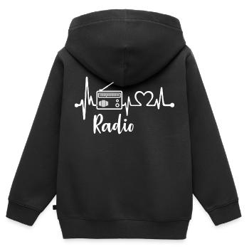 Radio Heartbeat - Kinder Premium Organic Zip Hoodie - Schwarz - Hinten - AI Model Kid Male (0cm)