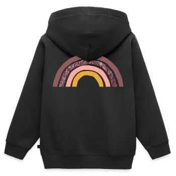 REGENBOGEN - Kinder Premium Organic Zip Hoodie - Schwarz - Hinten - AI Model Kid Male (0cm)