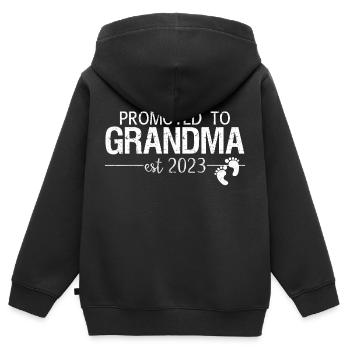 promoted to grandma 2023 - Kids Premium Organic Zip-up Hoodie - black - Back - AI Model Kid Male (0cm)