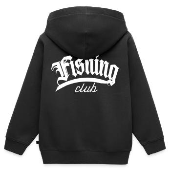 fisch fischer fishing fisher club hecht angeln cap - Kinder Premium Organic Zip Hoodie - Schwarz - Hinten - AI Model Kid Male (0cm)