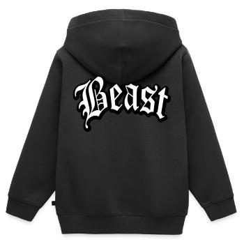 mode bête gym entraînement kraft forte puissance énergie - Sweat Premium à capuche zippé enfant bio - noir - Dos - AI Model Kid Male (0cm)