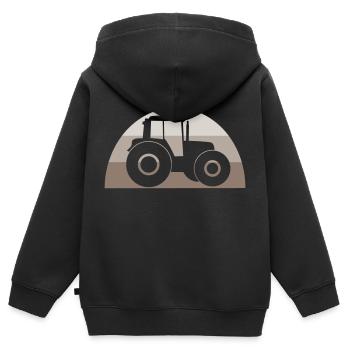 Tractor - Kids Premium Organic Zip-up Hoodie - black - Back - AI Model Kid Male (0cm)