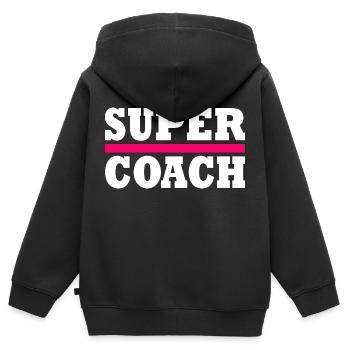 coach - Sweat Premium à capuche zippé enfant bio - noir - Dos - AI Model Kid Male (0cm)