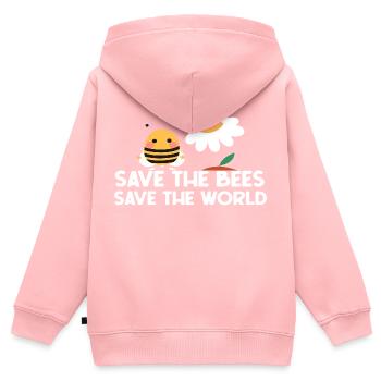 Sauvez les abeilles Sauvez le monde - Sweat Premium à capuche zippé enfant bio - rose - Dos - AI Model Kid Female (0cm)