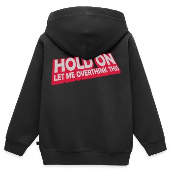 Let me overthink this - Kids Premium Organic Zip-up Hoodie - black - Back - AI Model Kid Male (0cm)