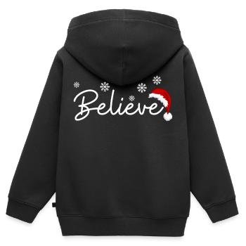 Croire - Sweat Premium à capuche zippé enfant bio - noir - Dos - AI Model Kid Male (0cm)