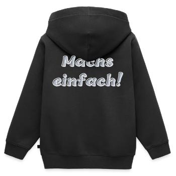 Machs einfach - Kinder Premium Organic Zip Hoodie - Schwarz - Hinten - AI Model Kid Male (0cm)