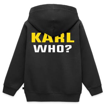 Karl Who? - Kids Premium Organic Zip-up Hoodie - black - Back - AI Model Kid Male (0cm)