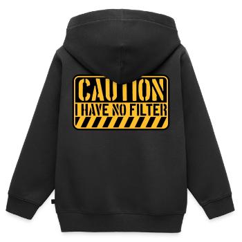attention pas de citation de filtre - Sweat Premium à capuche zippé enfant bio - noir - Dos - AI Model Kid Male (0cm)