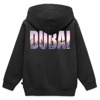 Dubaï - Sweat Premium à capuche zippé enfant bio - noir - Dos - AI Model Kid Male (0cm)