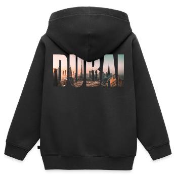Dubaï - Sweat Premium à capuche zippé enfant bio - noir - Dos - AI Model Kid Male (0cm)