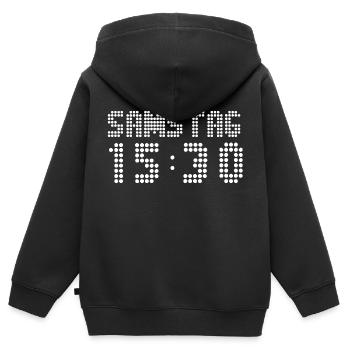 Saturday 3 3 pm Football Bundesliga Turf - Kids Premium Organic Zip-up Hoodie - black - Back - AI Model Kid Male (0cm)
