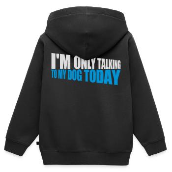 only talking to dog - Kids Premium Organic Zip-up Hoodie - black - Back - AI Model Kid Male (0cm)