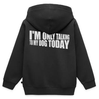 only talking to dog - Kids Premium Organic Zip-up Hoodie - black - Back - AI Model Kid Male (0cm)