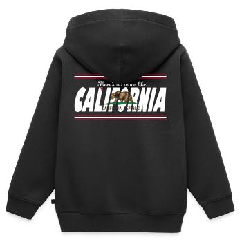 Kein Ort Kalifornien - Kinder Premium Organic Zip Hoodie - Schwarz - Hinten - AI Model Kid Male (0cm)