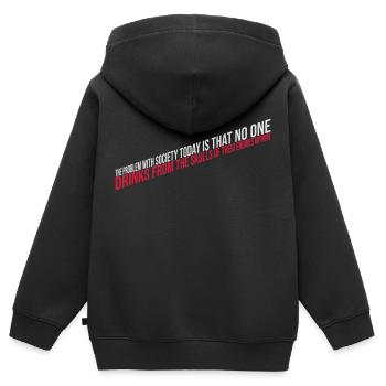 boissons de crânes ennemis - Sweat Premium à capuche zippé enfant bio - noir - Dos - AI Model Kid Male (0cm)