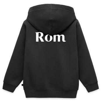 Rome - Blanc - Sweat Premium à capuche zippé enfant bio - noir - Dos - AI Model Kid Male (0cm)