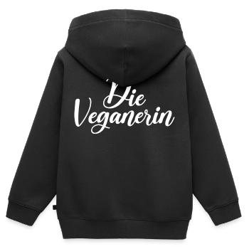 Die Veganerin - Kinder Premium Organic Zip Hoodie - Schwarz - Hinten - AI Model Kid Male (0cm)