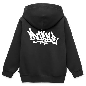 "DOSER" Graffiti Handstyle - Kinder Premium Organic Zip Hoodie - Schwarz - Hinten - AI Model Kid Male (0cm)