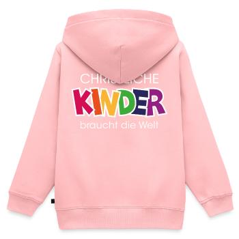 christliche Kinder - Kinder Premium Organic Zip Hoodie - Rosa - Hinten - AI Model Kid Female (0cm)