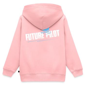 Future Pilot Aviation Fly Airline - Kinder Premium Organic Zip Hoodie - Rosa - Hinten - AI Model Kid Female (0cm)