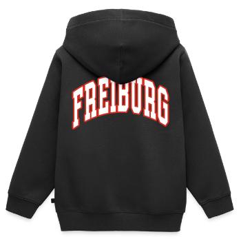 Freiburg - Kinder Premium Organic Zip Hoodie - Schwarz - Hinten - AI Model Kid Male (0cm)